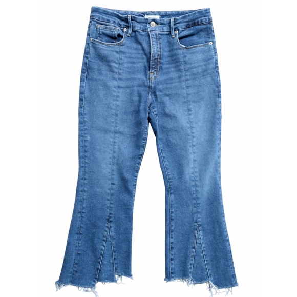 Good American Good Legs Chew Hem Crop Jeans - Picture 2 of 3